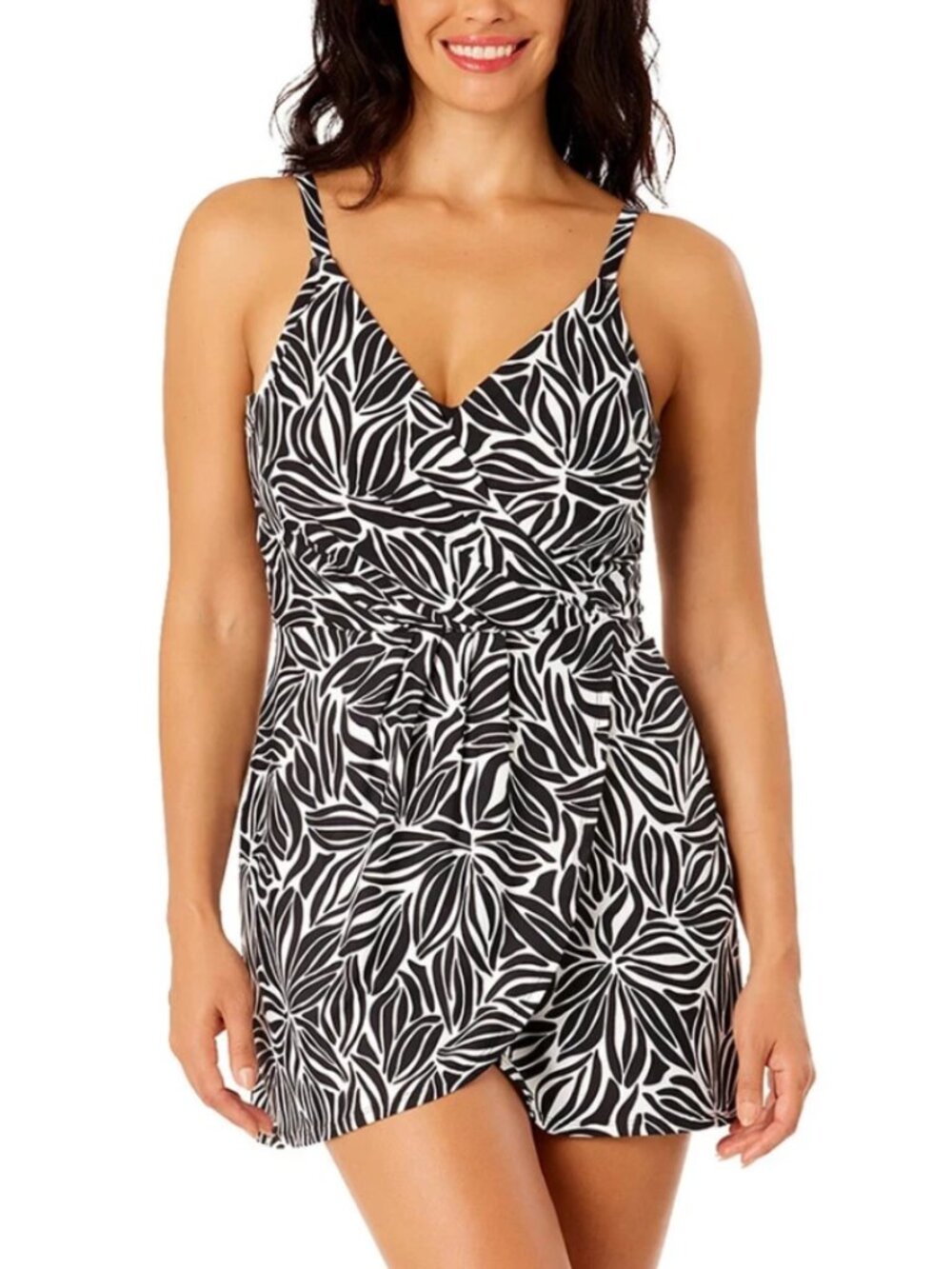 Lands' End Women's Swim Dress Black - L